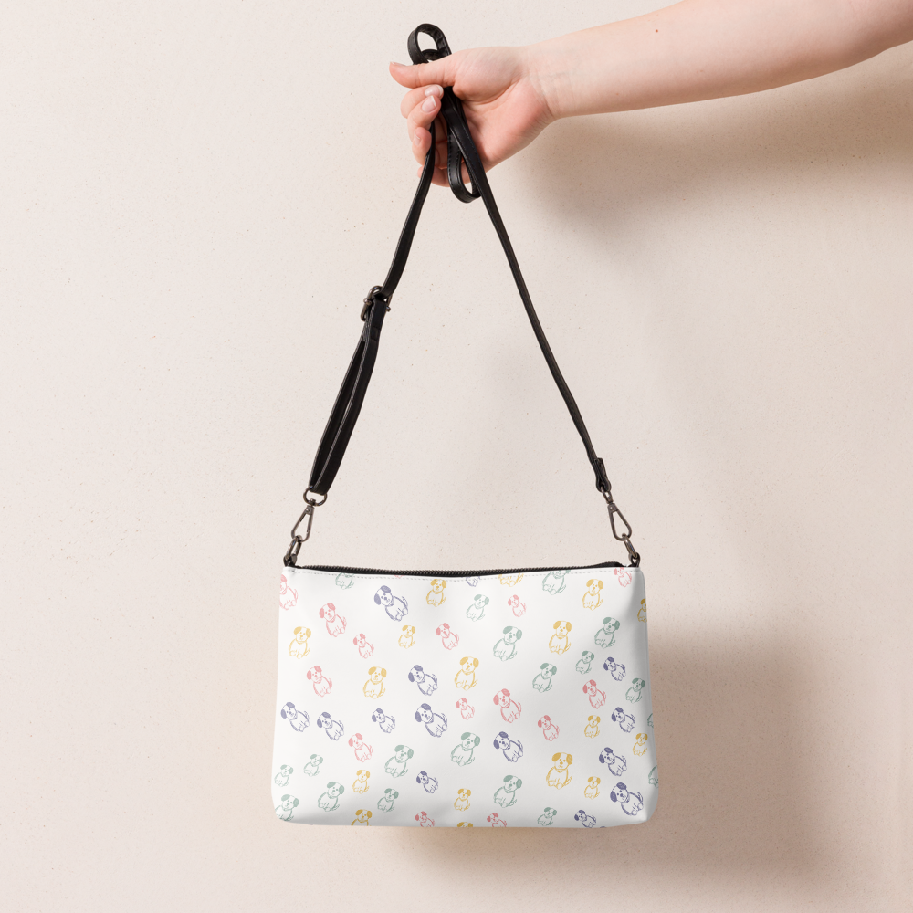 Bolso blanco perritos con correa