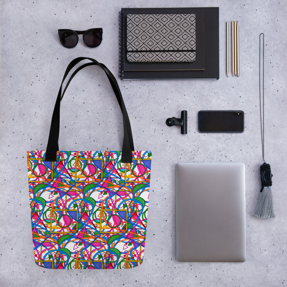 Bolsa de Tela . Círculos en Movimiento · Diseño de Natalia