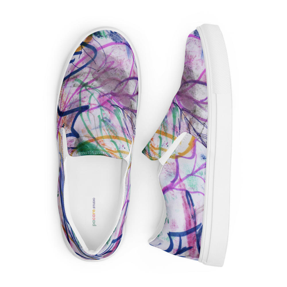 Zapatillas de lona sin cordones para mujer con diseño de hojas varios colores
